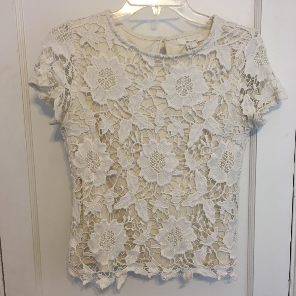 Forever 21 detailed lace crochet top